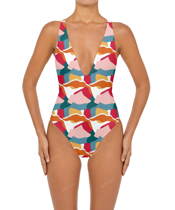 BSWS-S54 Low Back Criss Cross One Piece
