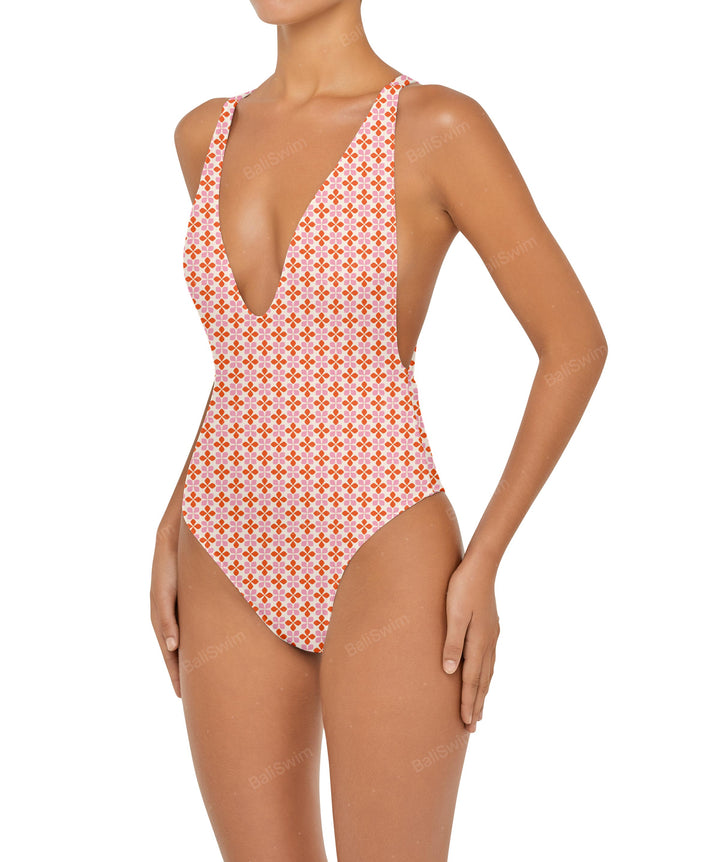 BSWS-S54 Low Back Criss Cross One Piece