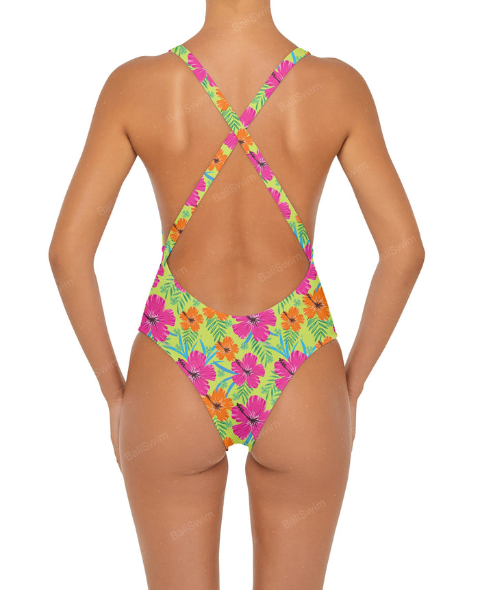 BSWS-S54 Low Back Criss Cross One Piece