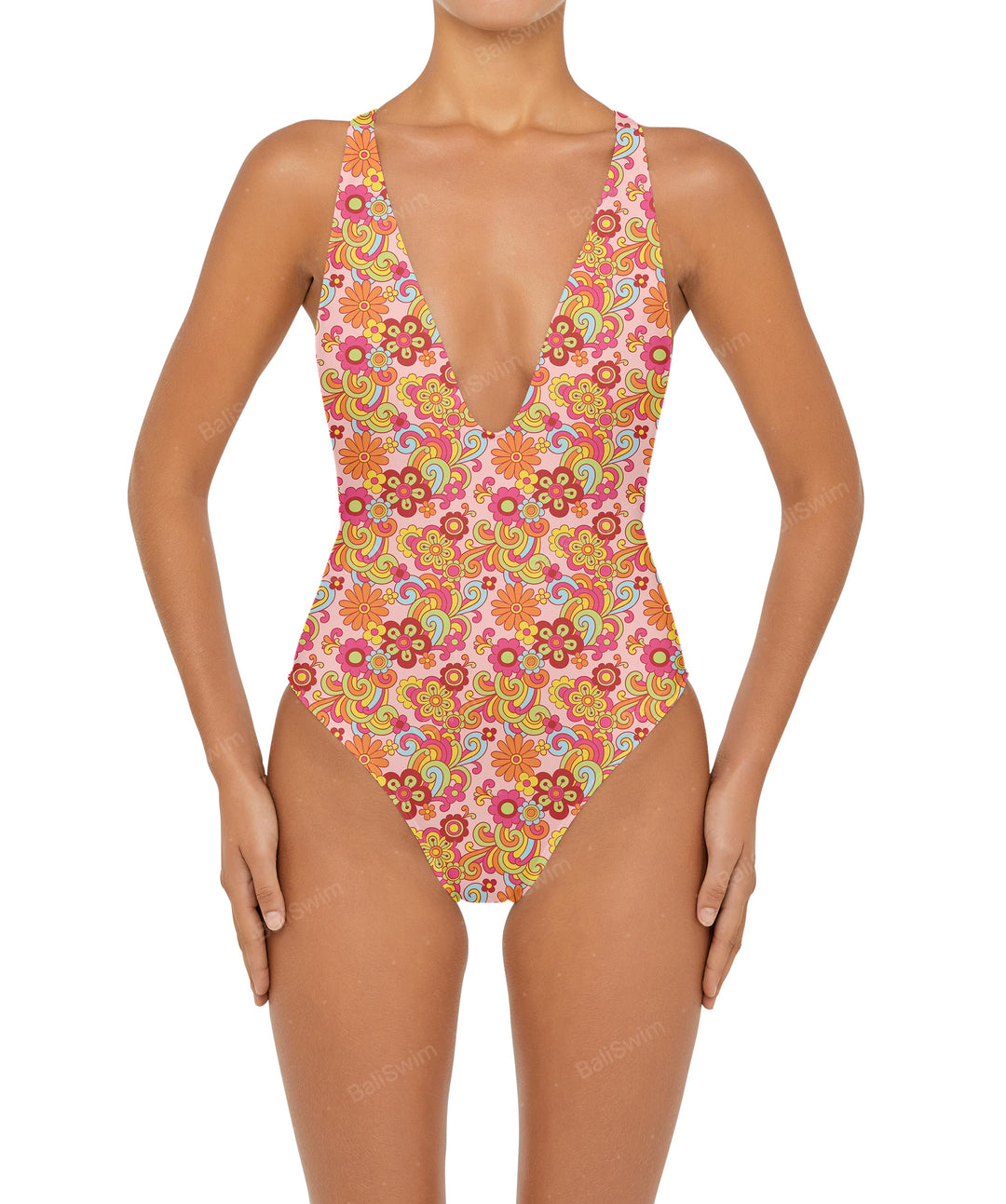 BSWS-S54 Low Back Criss Cross One Piece