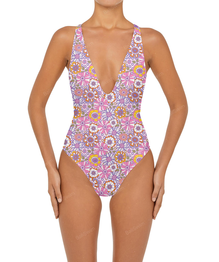 BSWS-S54 Low Back Criss Cross One Piece
