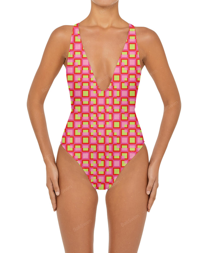 BSWS-S54 Low Back Criss Cross One Piece