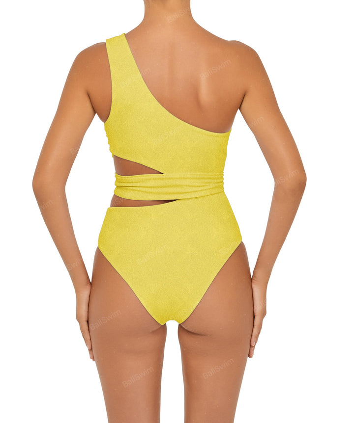 BSWS-S55 Cut Out One Shoulder Swimsuit