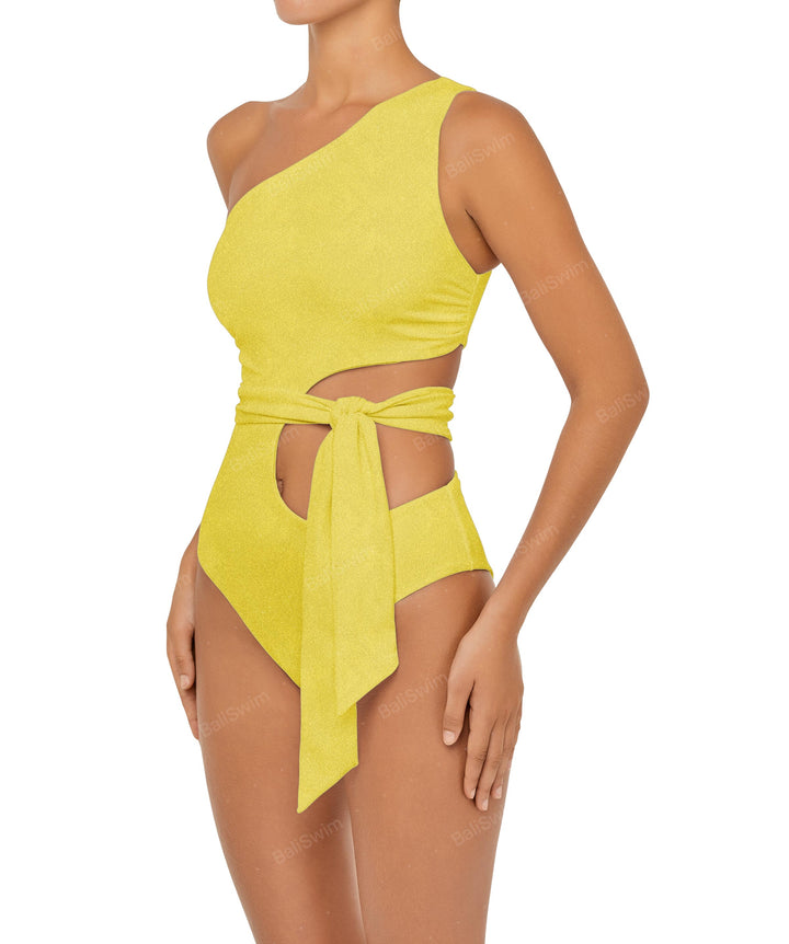BSWS-S55 Cut Out One Shoulder Swimsuit