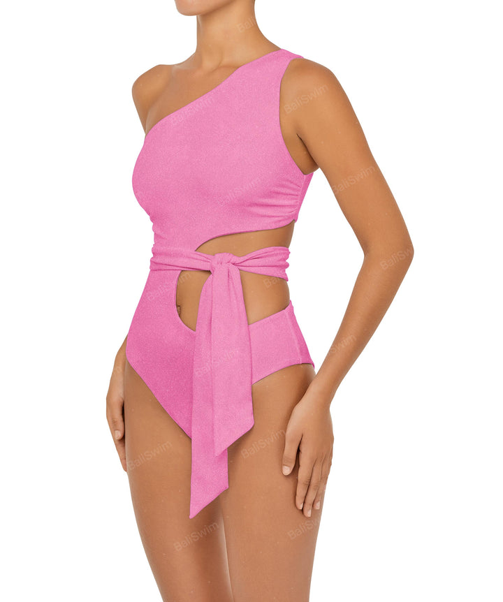 BSWS-S55 Cut Out One Shoulder Swimsuit
