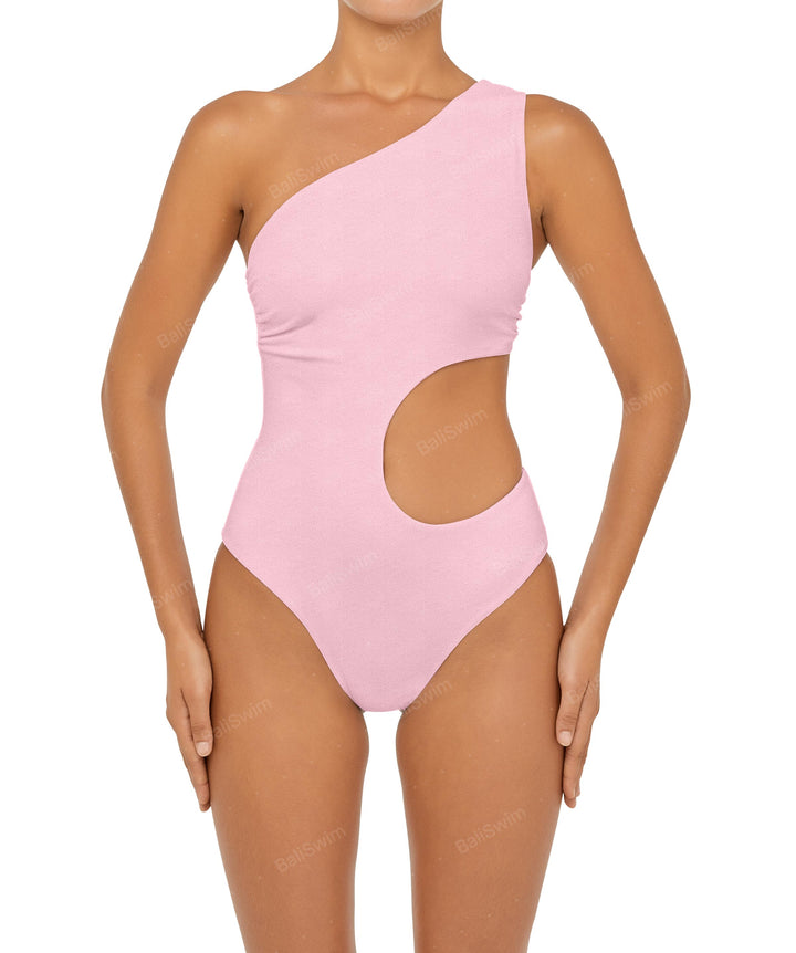 BSWS-S55 Cut Out One Shoulder Swimsuit