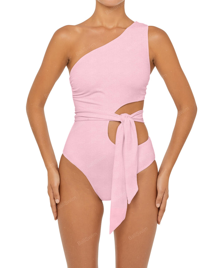 BSWS-S55 Cut Out One Shoulder Swimsuit