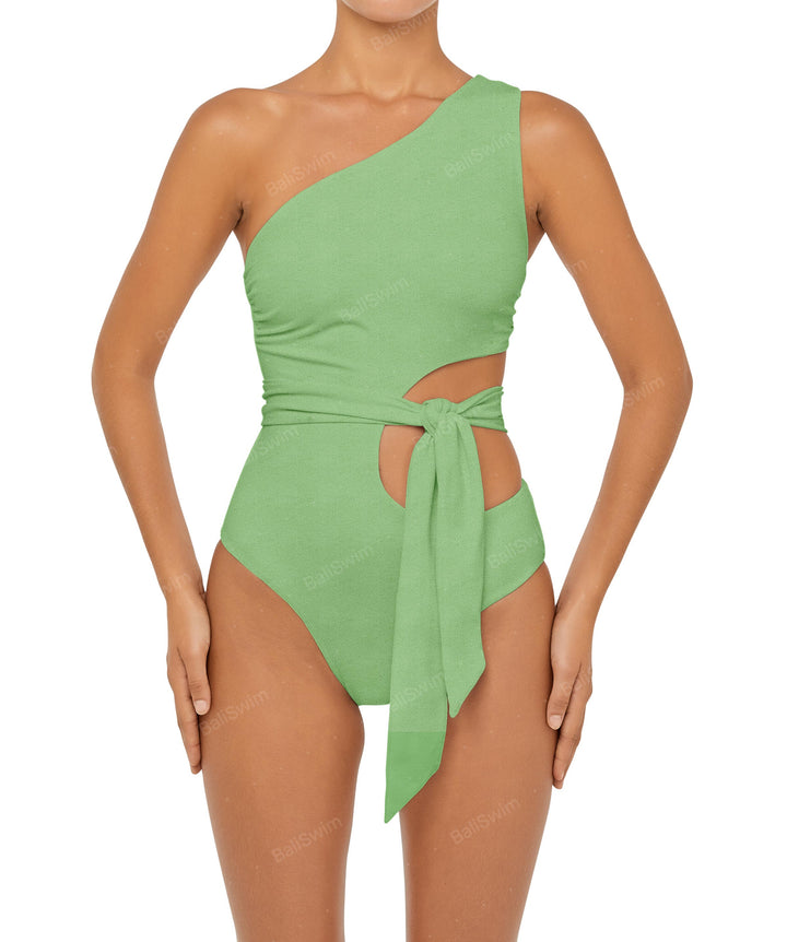 BSWS-S55 Cut Out One Shoulder Swimsuit