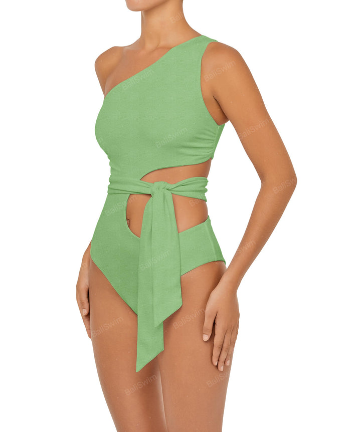 BSWS-S55 Cut Out One Shoulder Swimsuit