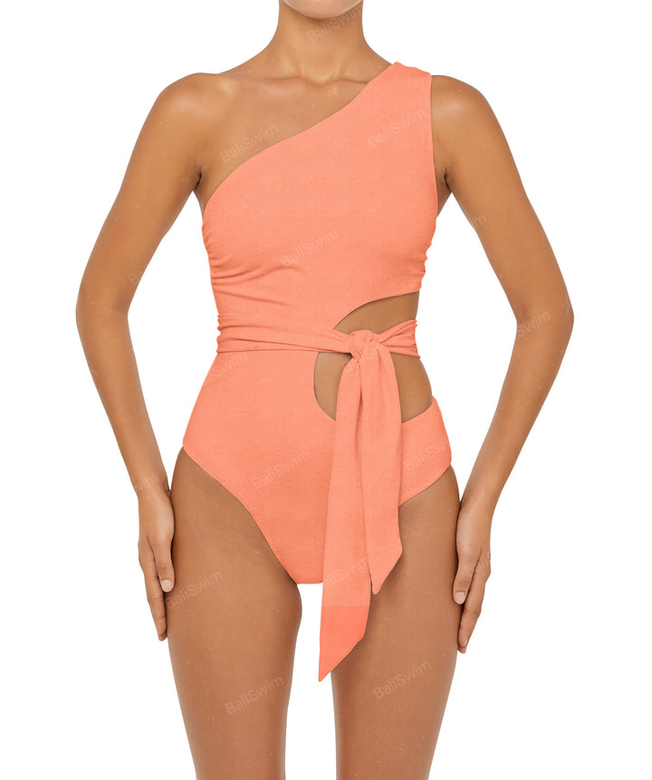 BSWS-S55 Cut Out One Shoulder Swimsuit