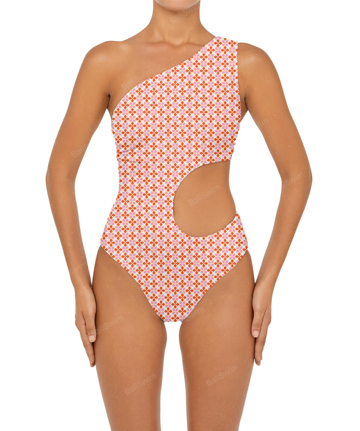 BSWS-S55 Cut Out One Shoulder Swimsuit