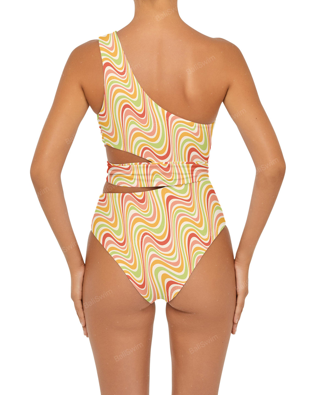 BSWS-S55 Cut Out One Shoulder Swimsuit
