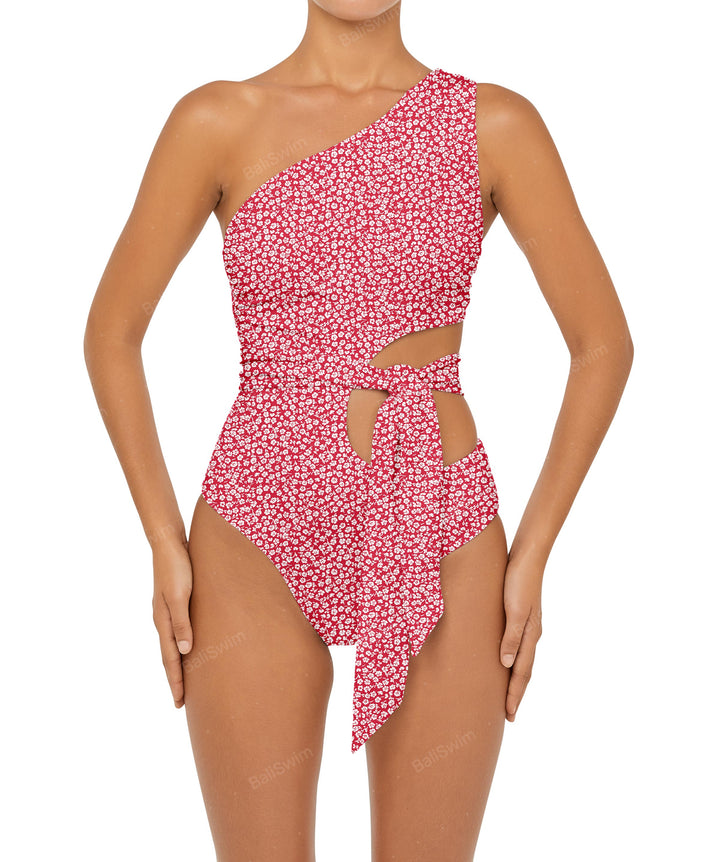 BSWS-S55 Cut Out One Shoulder Swimsuit