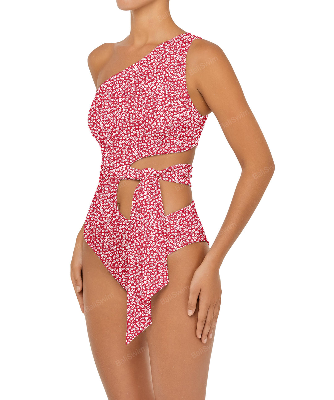 BSWS-S55 Cut Out One Shoulder Swimsuit