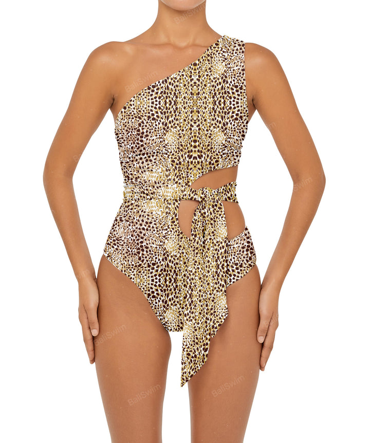 BSWS-S55 Cut Out One Shoulder Swimsuit