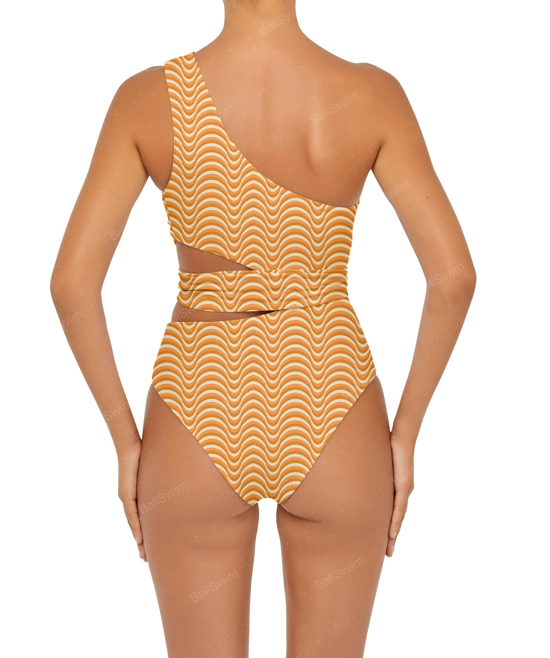 BSWS-S55 Cut Out One Shoulder Swimsuit