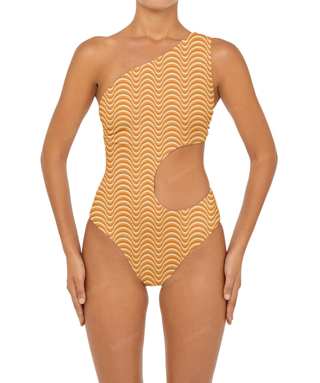 BSWS-S55 Cut Out One Shoulder Swimsuit