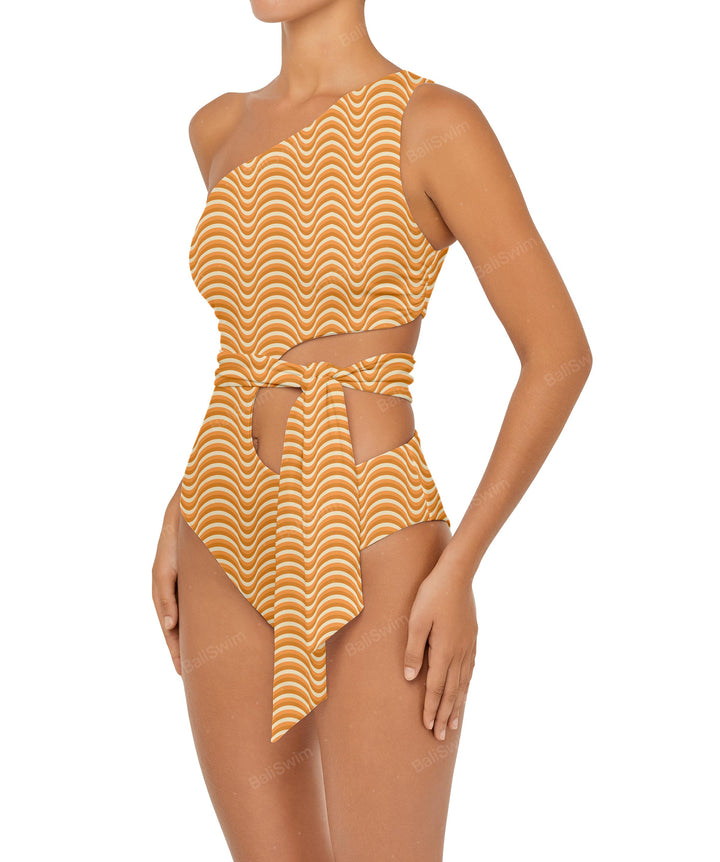 BSWS-S55 Cut Out One Shoulder Swimsuit
