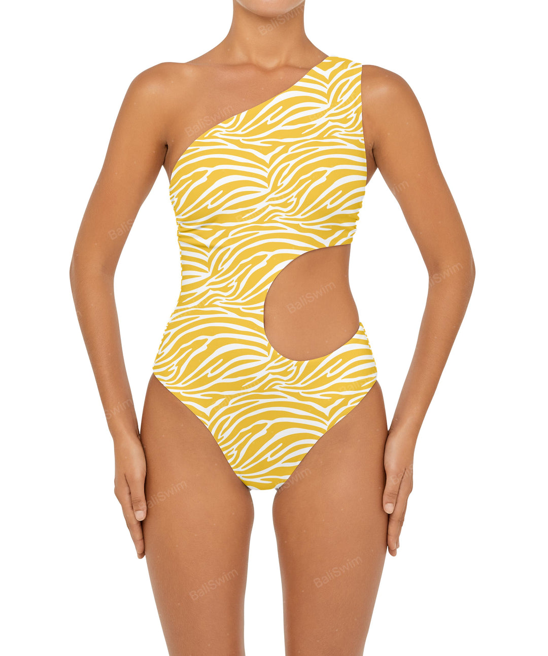 BSWS-S55 Cut Out One Shoulder Swimsuit