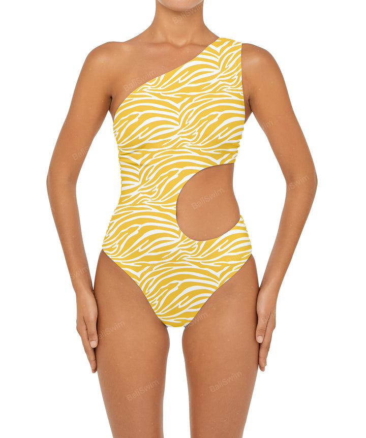 BSWS-S55 Cut Out One Shoulder Swimsuit