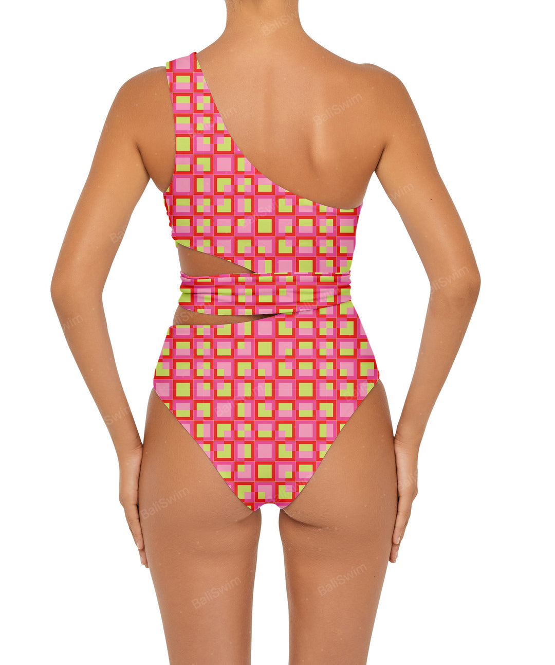 BSWS-S55 Cut Out One Shoulder Swimsuit