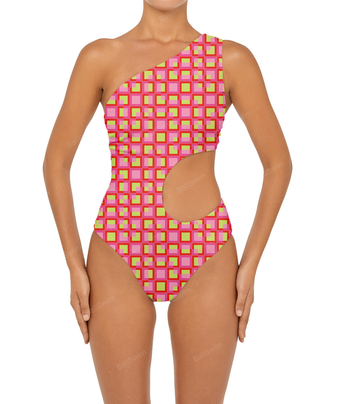 BSWS-S55 Cut Out One Shoulder Swimsuit