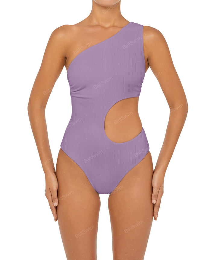 BSWS-S55 Cut Out One Shoulder Swimsuit