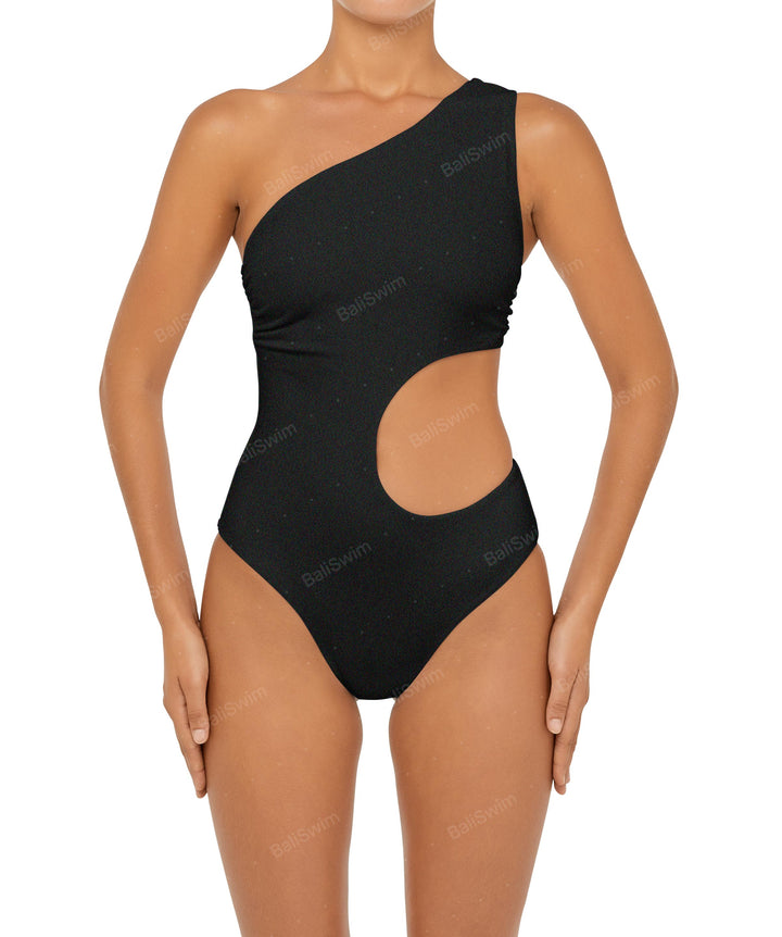 BSWS-S55 Cut Out One Shoulder Swimsuit