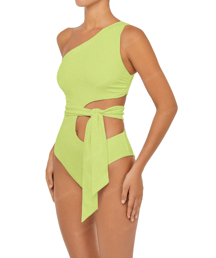 BSWS-S55 Cut Out One Shoulder Swimsuit
