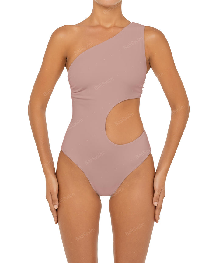 BSWS-S55 Cut Out One Shoulder Swimsuit