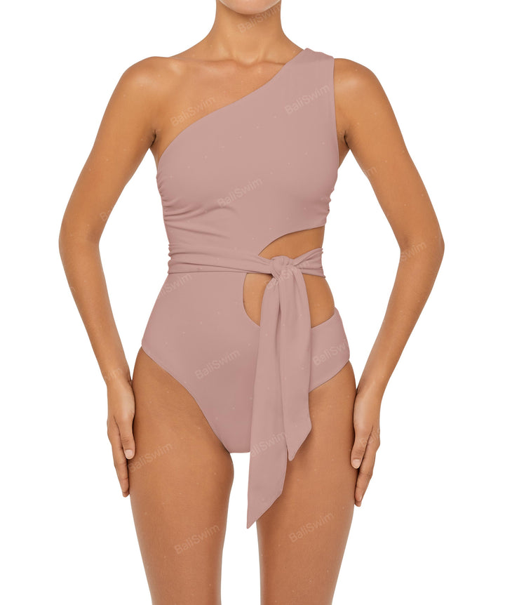 BSWS-S55 Cut Out One Shoulder Swimsuit