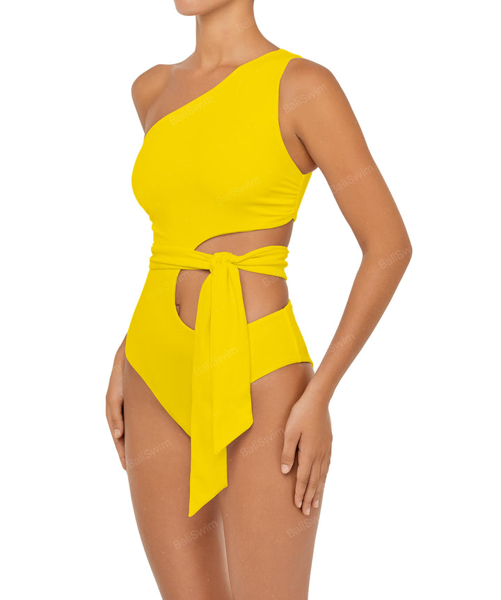 BSWS-S55 Cut Out One Shoulder Swimsuit