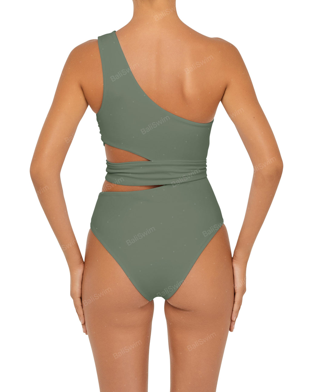 BSWS-S55 Cut Out One Shoulder Swimsuit
