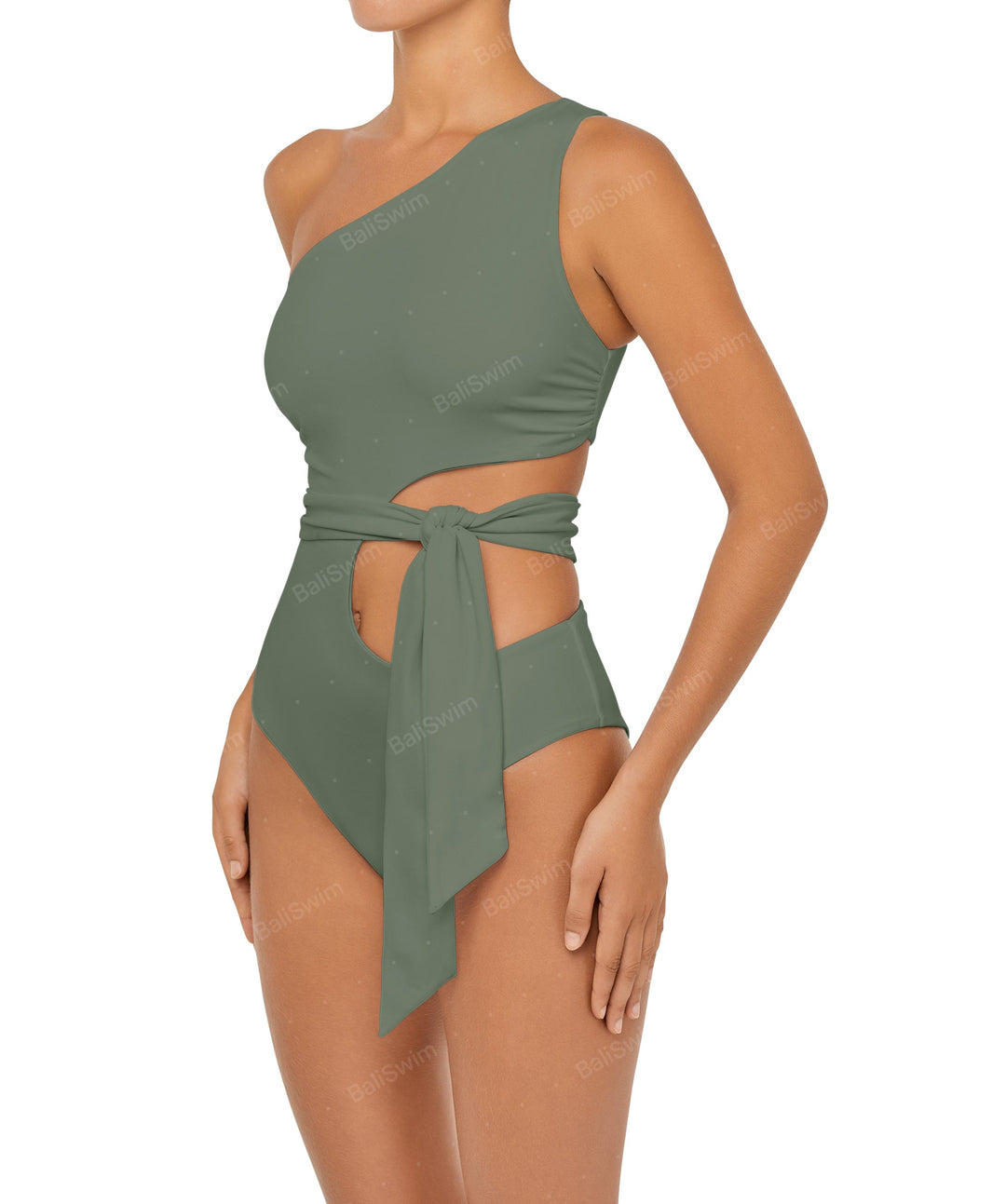 BSWS-S55 Cut Out One Shoulder Swimsuit