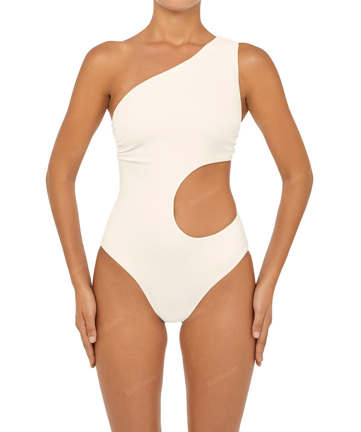 BSWS-S55 Cut Out One Shoulder Swimsuit