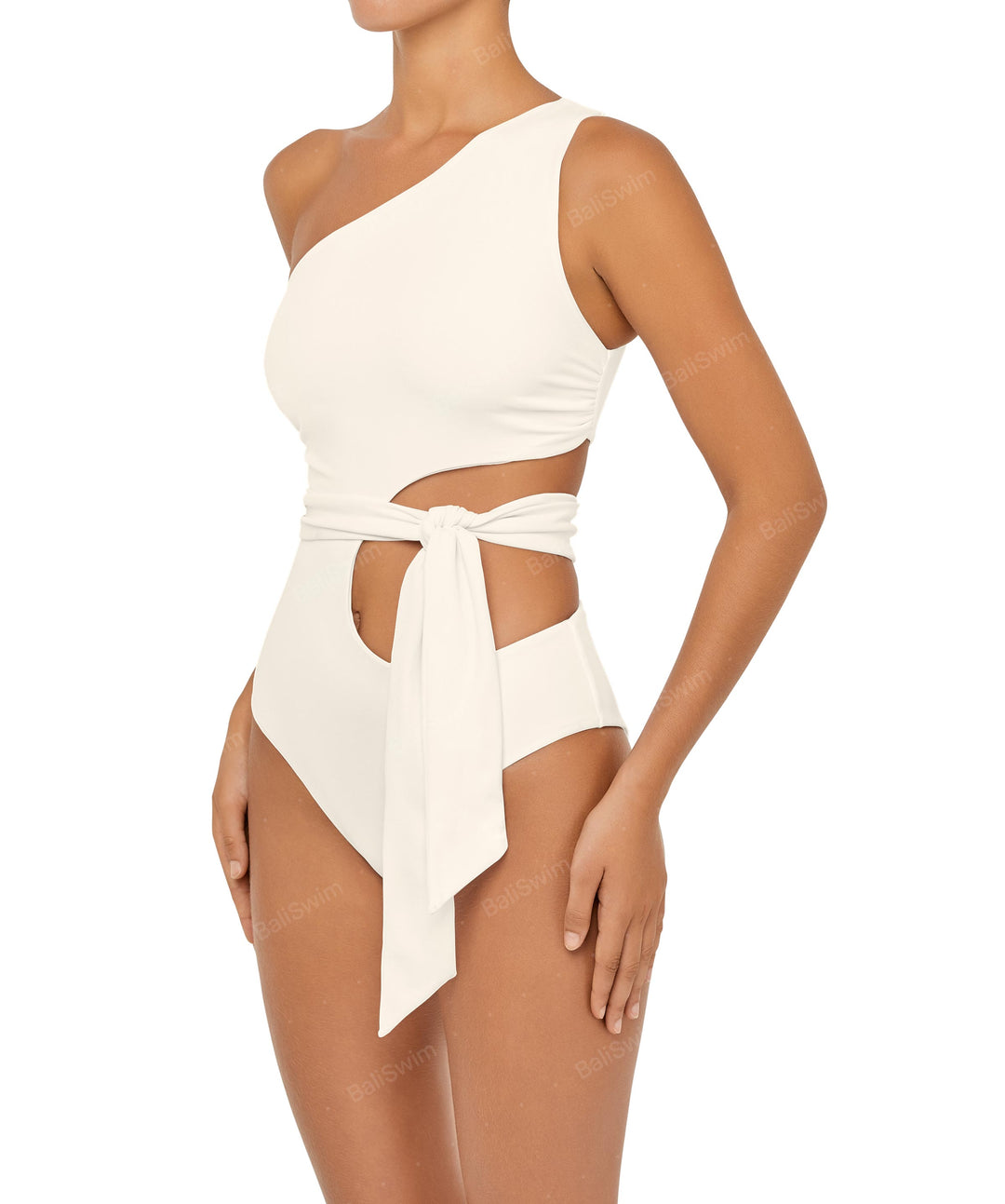 BSWS-S55 Cut Out One Shoulder Swimsuit