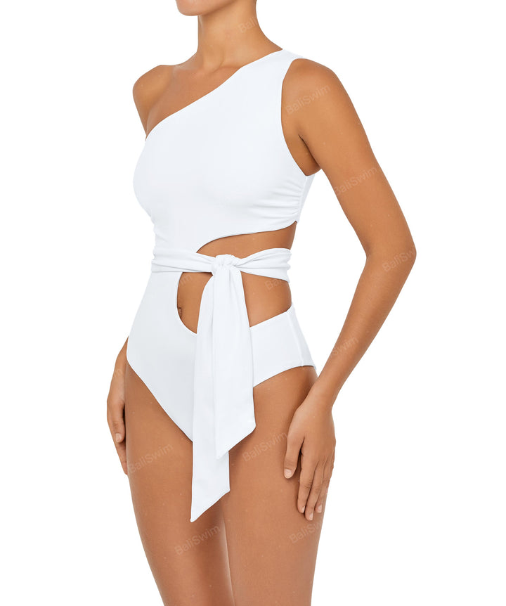 BSWS-S55 Cut Out One Shoulder Swimsuit
