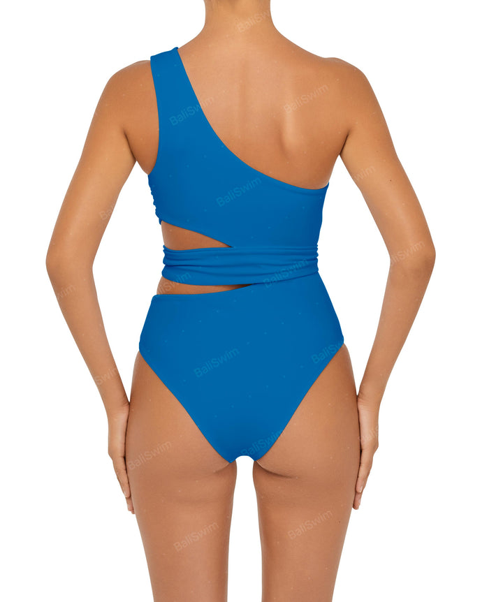 BSWS-S55 Cut Out One Shoulder Swimsuit