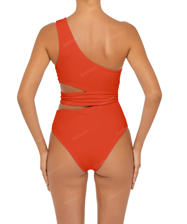 BSWS-S55 Cut Out One Shoulder Swimsuit