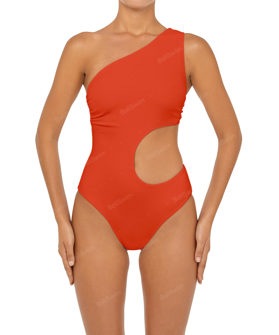 BSWS-S55 Cut Out One Shoulder Swimsuit