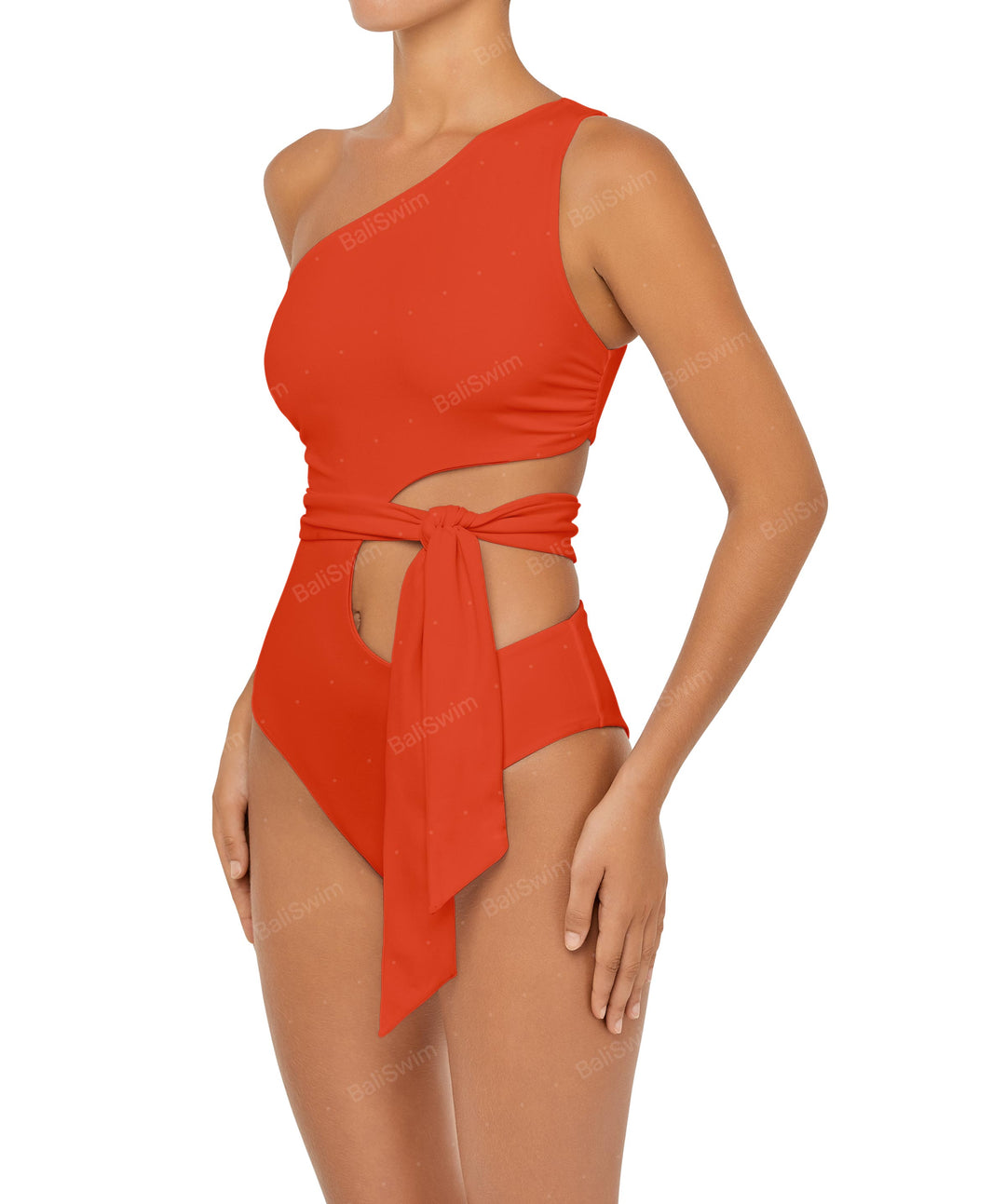 BSWS-S55 Cut Out One Shoulder Swimsuit