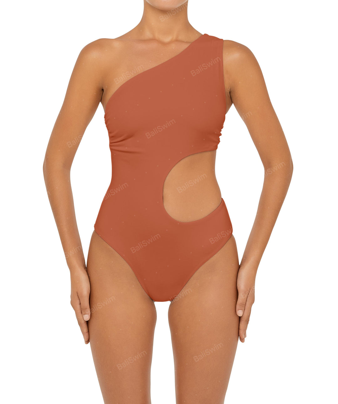 BSWS-S55 Cut Out One Shoulder Swimsuit