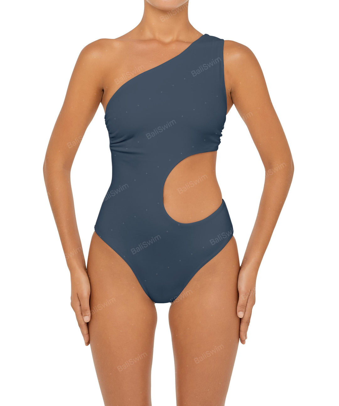 BSWS-S55 Cut Out One Shoulder Swimsuit