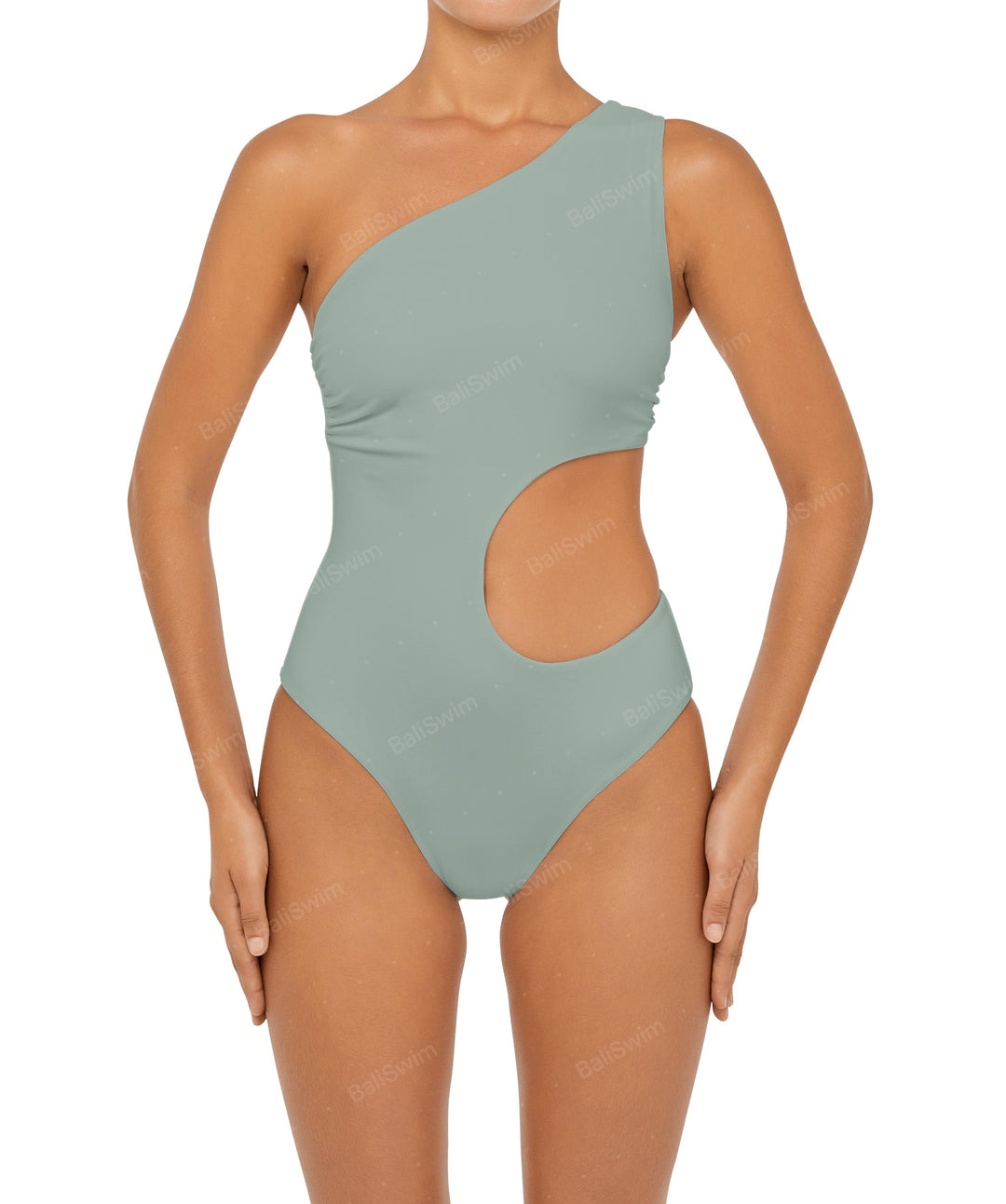 BSWS-S55 Cut Out One Shoulder Swimsuit