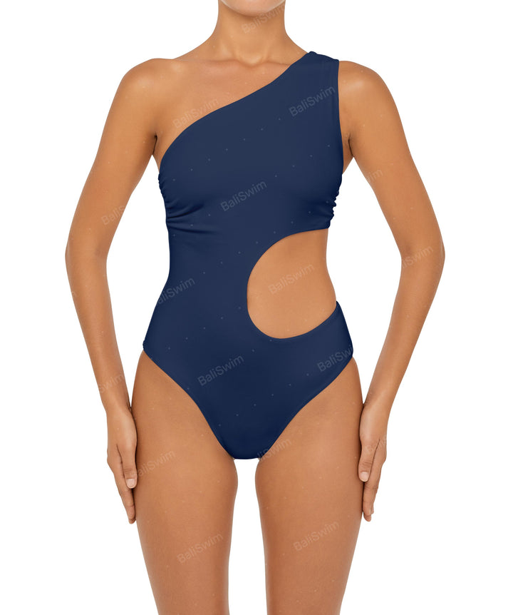 BSWS-S55 Cut Out One Shoulder Swimsuit