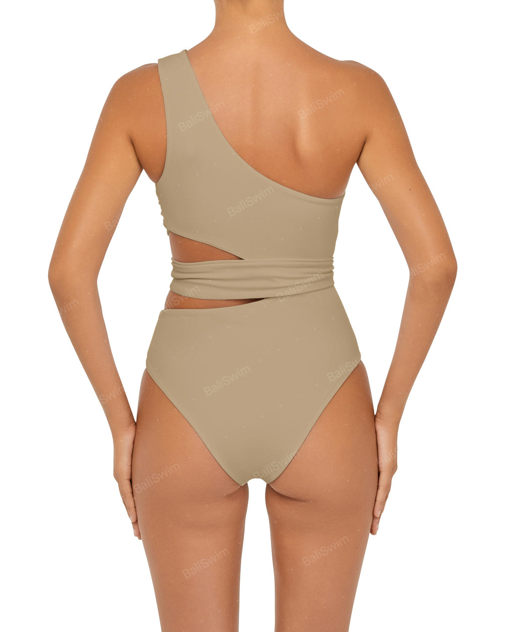 BSWS-S55 Cut Out One Shoulder Swimsuit