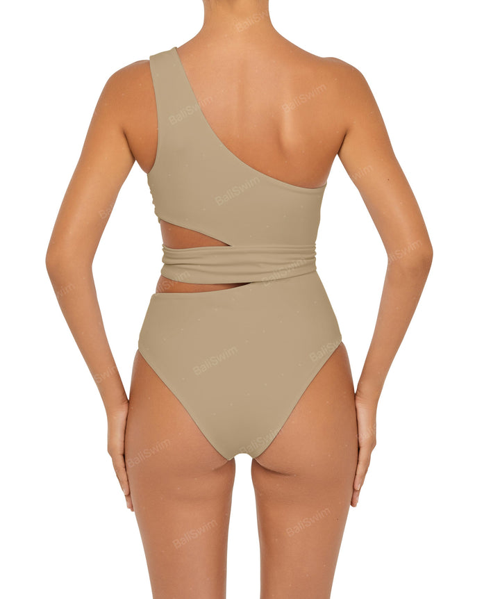 BSWS-S55 Cut Out One Shoulder Swimsuit