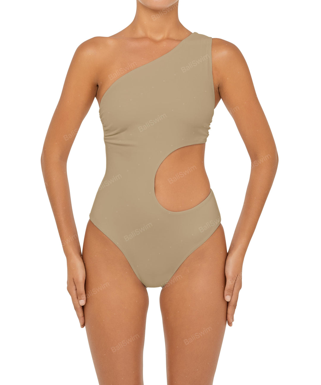 BSWS-S55 Cut Out One Shoulder Swimsuit