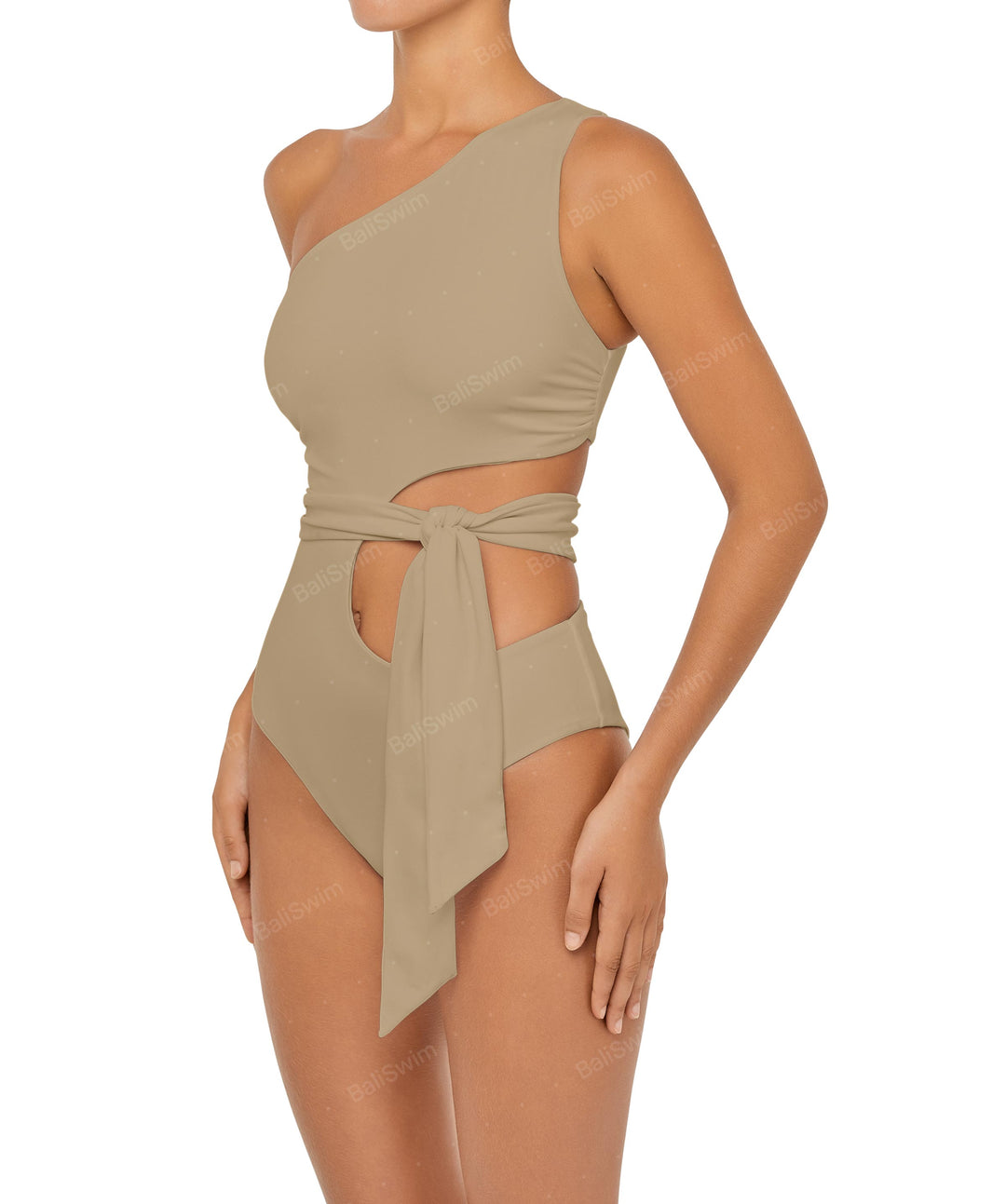 BSWS-S55 Cut Out One Shoulder Swimsuit