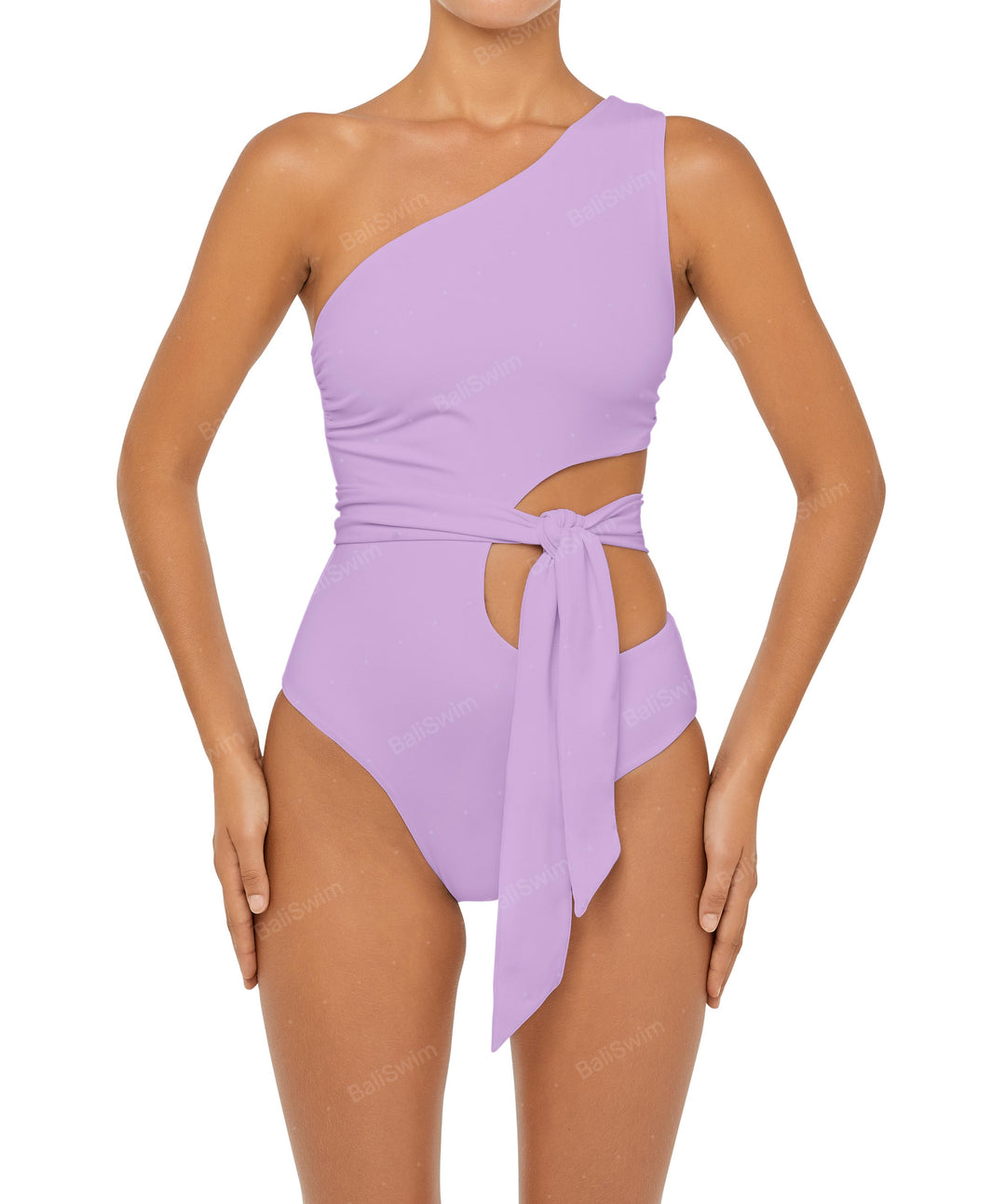 BSWS-S55 Cut Out One Shoulder Swimsuit